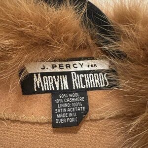 Marvin Richards Camel Wool Cashmere Blend Coat